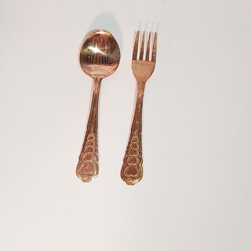 Copper spoon and fork