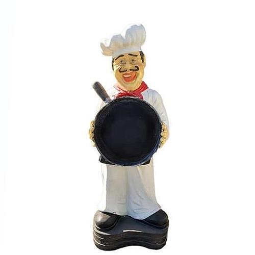 Restaurant large pan chef statue